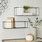 Black Metal Modern Wall Shelf, Set of 2 24", 23"